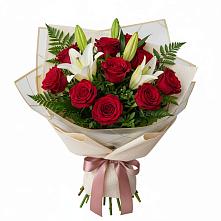 Букет цветов из:  Лилии и Розы #REPLACE_PRED# Новольвовск