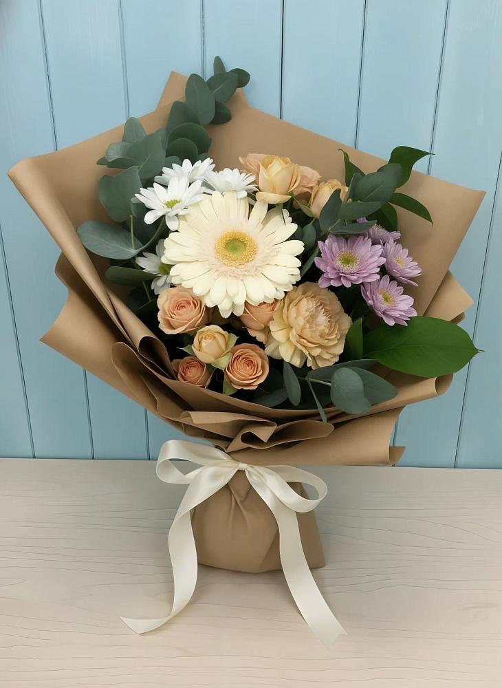 Букет цветов из: Герберы и Хризантемы в Новольвовск