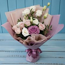 Букет цветов из:  Розы и Лизиантусы #REPLACE_PRED# Новольвовск