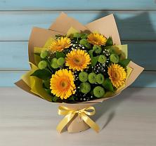 Букет цветов из:  Герберы и Хризантемы в Новольвовск