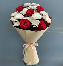 Букет цветов из:  Розы и Хризантемы в Новольвовск