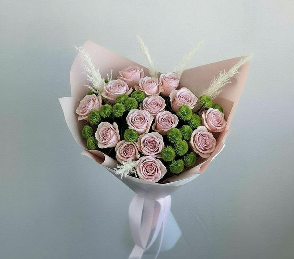 Букет цветов из: Розы и Хризантемы в Новольвовск