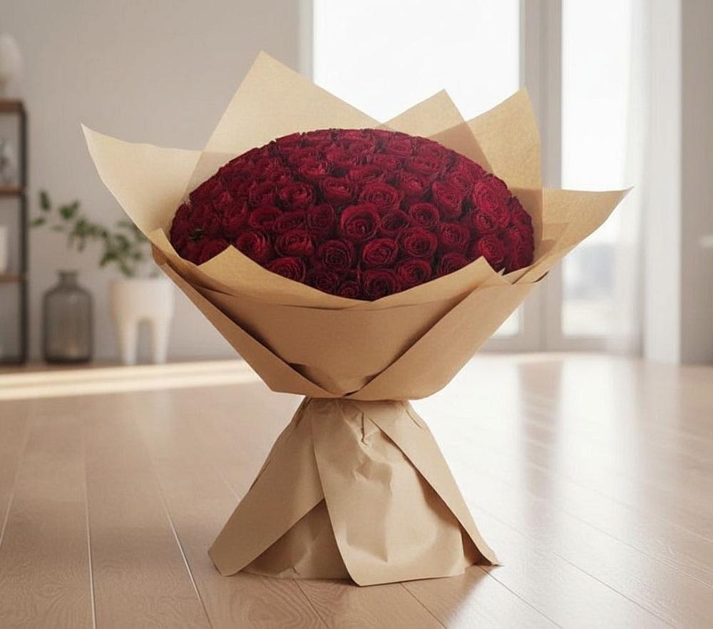 Букет 101 Красная роза в Новольвовск