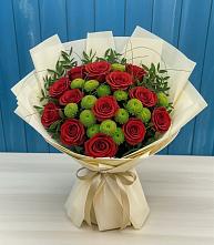 Букет цветов из:  Розы и Хризантемы в Новольвовск