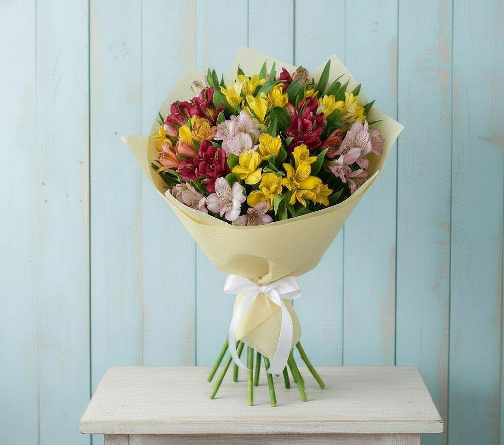 Букет цветов из: Альстромерии в Новольвовск